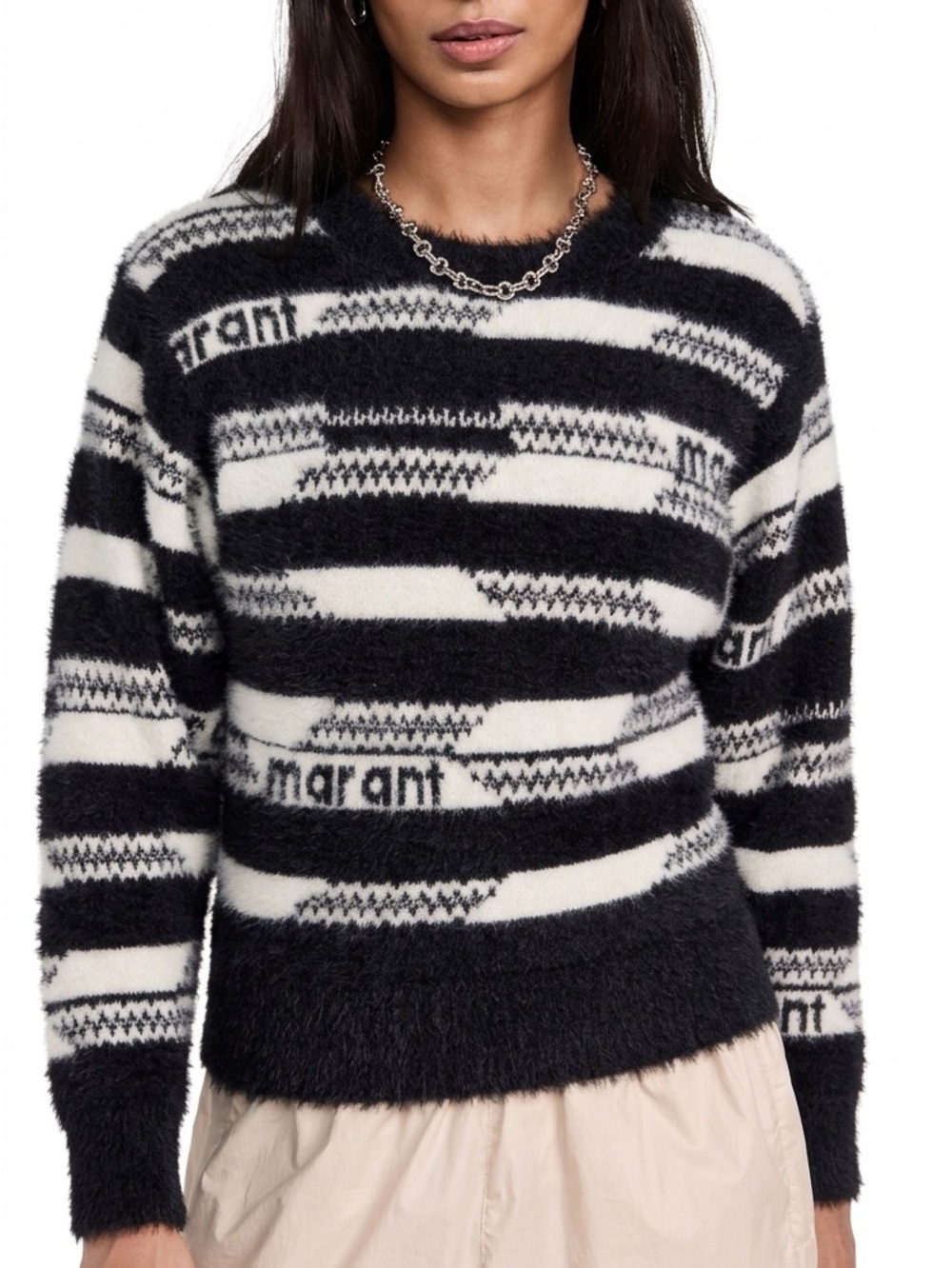 Isabel Marant Étoile Orson Sweater Jumper Black/White Size 36 US 4